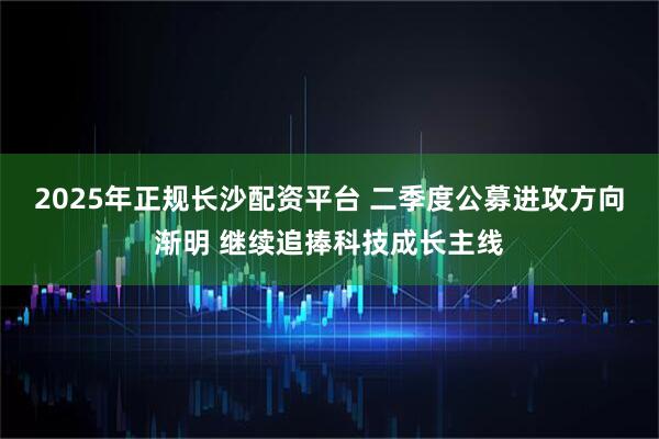 2025年正规长沙配资平台 二季度公募进攻方向渐明 继续追捧科技成长主线